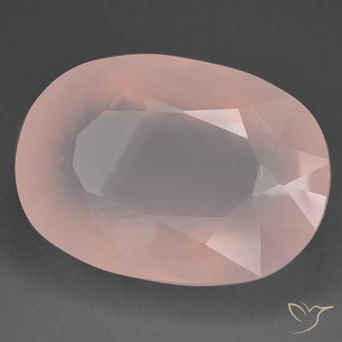 Quartz rose Rose clair naturelle ovale, 115.62 ct, Transparent