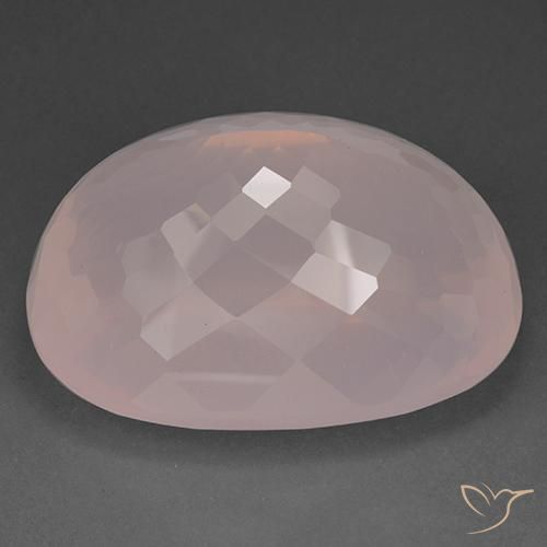 Quartz rose Rose clair naturelle ovale, 115.62 ct, Transparent