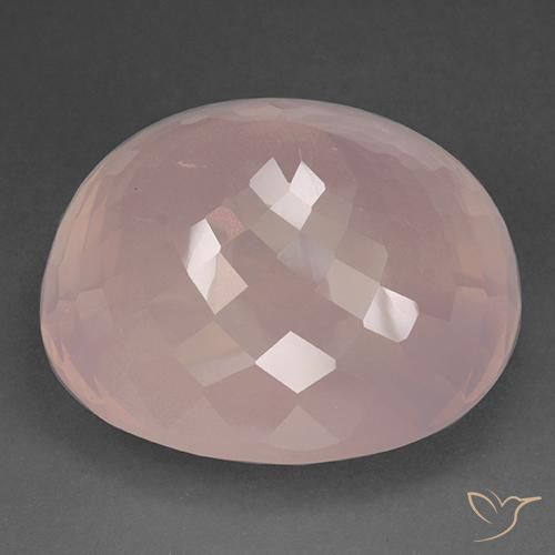 Quartz rose Flamant rose naturelle ovale, 127.53 ct, Transparent