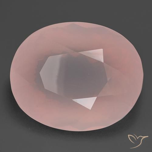 Quartz rose Rose chair naturelle ovale, 153.32 ct, Transparent