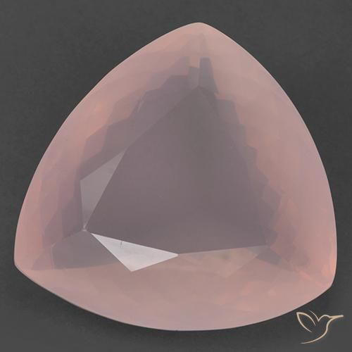 104.33ct Naturel Rose corail léger Quartz Rose, Trillion, Transparent