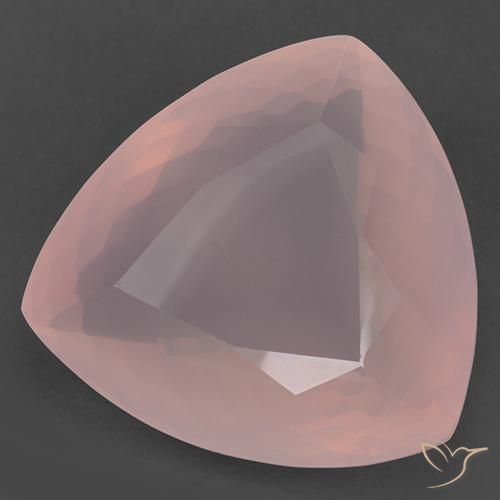 Quartz rose Rose corail léger naturelle Trillion, 104.33 ct, Transparent