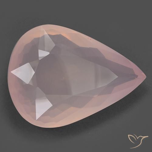 Quartz Rose Rose corail léger naturelle En forme de poire, 95.55 ct, Transparent