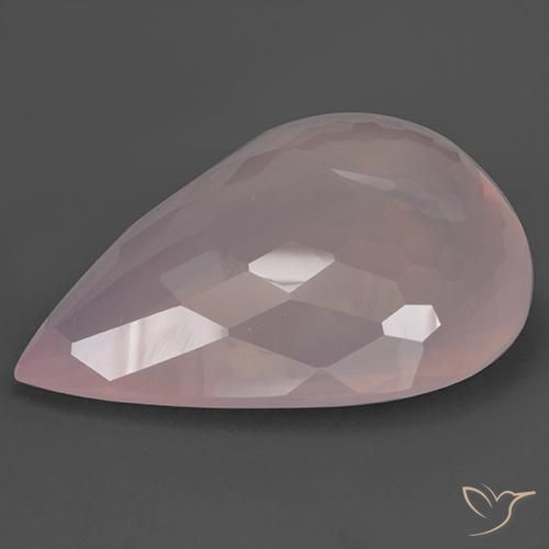 Quartz Rose Rose corail léger naturelle En forme de poire, 95.55 ct, Transparent