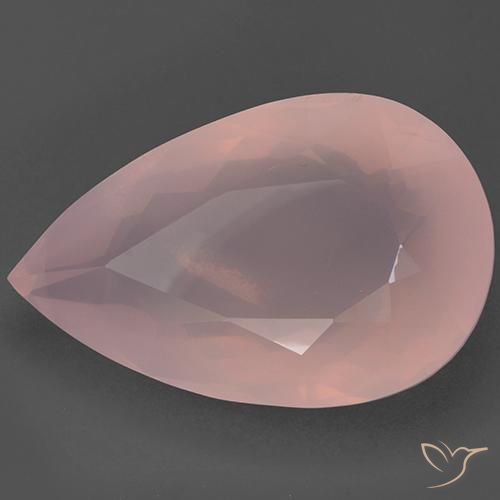 Quartz Rose Rose naturelle En forme de poire, 167.02 ct, Transparent