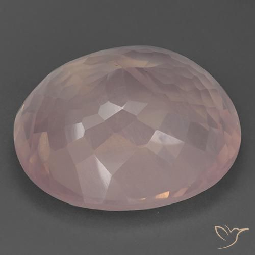Quartz rose Rose clair naturelle ovale, 99.32 ct, Transparent