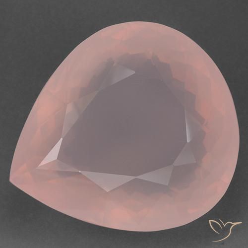 Quartz Rose Flamant rose naturelle En forme de poire, 96.78 ct, Transparent