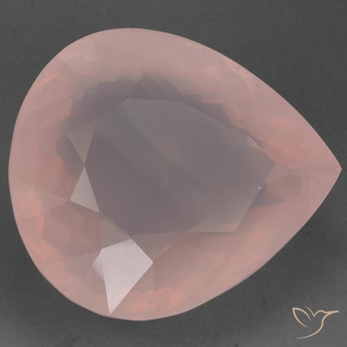 Quartz Rose Flamant rose naturelle En forme de poire, 96.78 ct, Transparent