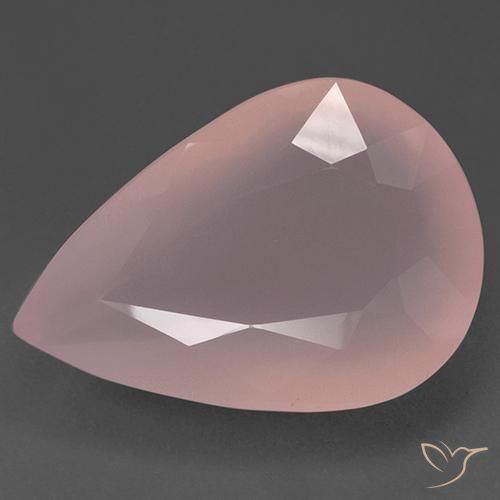 Quartz Rose Rose moyen naturelle En forme de poire, 188.20 ct, Translucide