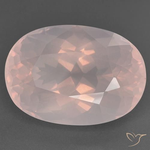 Quartz rose Rose clair naturelle ovale, 51.90 ct, Transparent