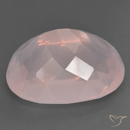 Quartz rose Rose clair naturelle ovale, 51.90 ct, Transparent