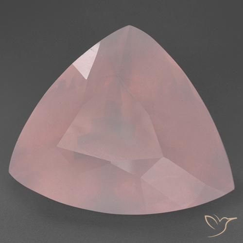 Quartz rose Rose corail naturelle Trillion, 55.03 ct, Transparent