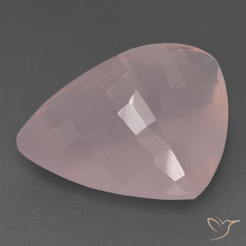 Quartz rose Rose corail naturelle Trillion, 55.03 ct, Transparent