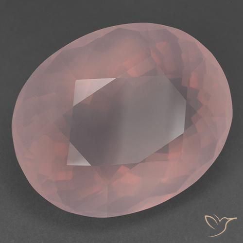 Quartz rose Rose moyen naturelle ovale, 51.41 ct, Transparent