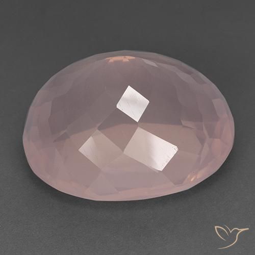 Quartz rose Rose moyen naturelle ovale, 51.41 ct, Transparent