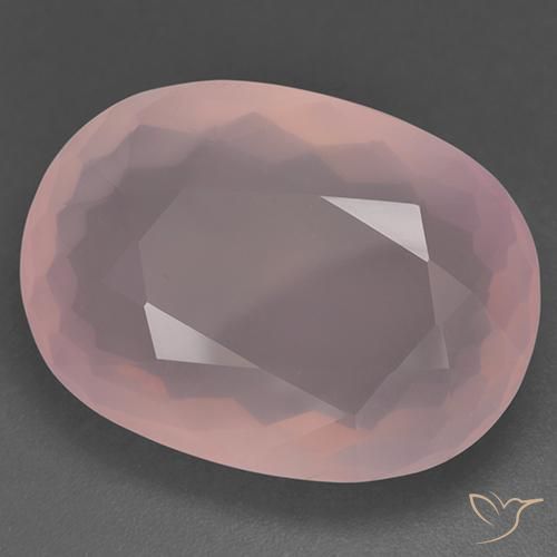 Quartz rose Rose moyen naturelle ovale, 48.51 ct, Transparent