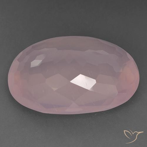 Quartz rose Rose moyen naturelle ovale, 48.51 ct, Transparent