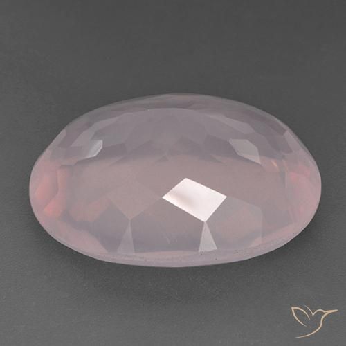 Quartz rose Rose naturelle ovale, 24.14 ct, Transparent