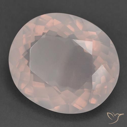 Quartz rose Rose clair naturelle ovale, 25.35 ct, Transparent