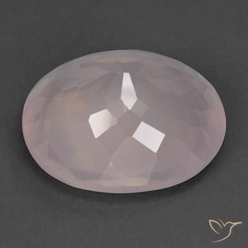 Quartz rose Rose clair naturelle ovale, 25.35 ct, Transparent