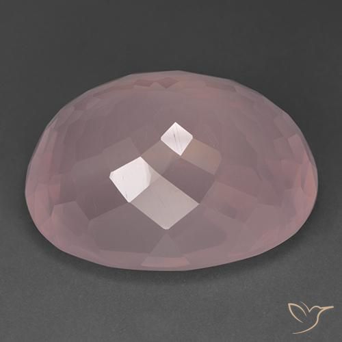 Quartz rose Rose naturelle ovale, 56.48 ct, Transparent