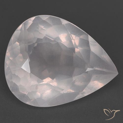 26.48ct Naturel Rose rosé très clair Quartz Rose, En forme de poire, Transparent