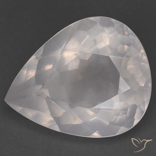 Quartz rose Rose rosé très clair naturelle En forme de poire, 26.48 ct, Transparent