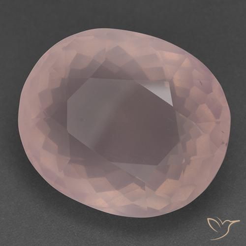 Quartz rose Rose naturelle ovale, 33.55 ct, Transparent