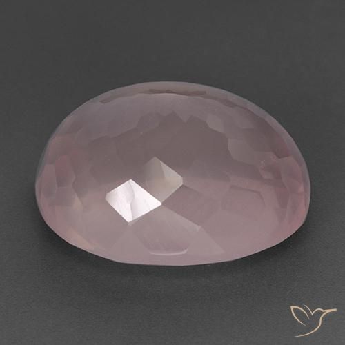 Quartz rose Rose naturelle ovale, 33.55 ct, Transparent