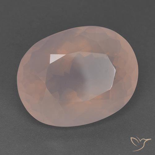 Quartz rose Rose moyen naturelle ovale, 22.88 ct, Transparent