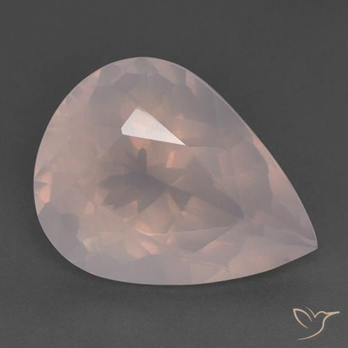 28.03ct Naturel Rose corail léger Quartz Rose, En forme de poire, Transparent