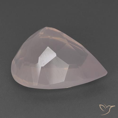 Quartz rose Rose corail léger naturelle En forme de poire, 28.03 ct, Transparent