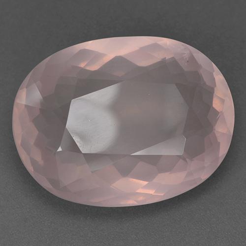 Quartz rose Rose clair naturelle ovale, 26.41 ct, Transparent