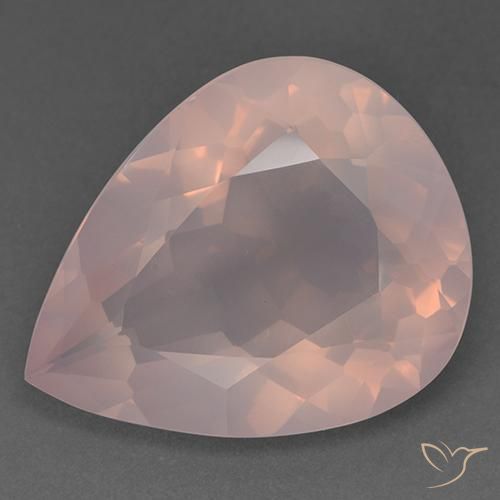 Quartz Rose Rose corail léger naturelle En forme de poire, 46.14 ct, Transparent