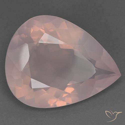 Quartz Rose Rose corail léger naturelle En forme de poire, 46.14 ct, Transparent