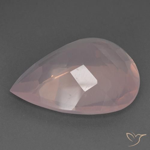 Quartz Rose Rose corail léger naturelle En forme de poire, 46.14 ct, Transparent