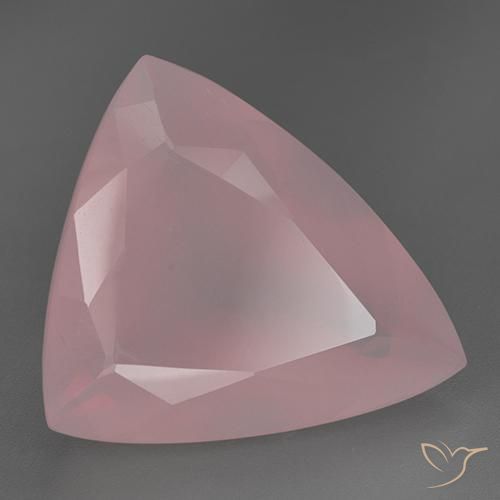 Quartz rose Ton rose naturelle Trillion, 55.58 ct, Transparent