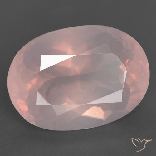 Quartz rose Rose vif naturelle ovale, 28.05 ct, Transparent