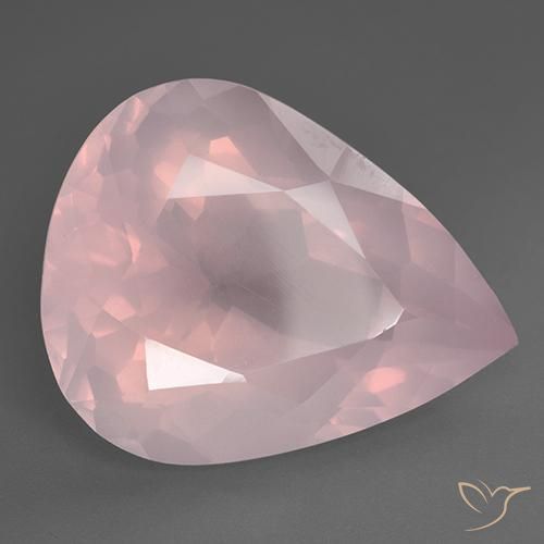 Quartz rose Rose léger naturelle En forme de poire, 35.81 ct, Transparent