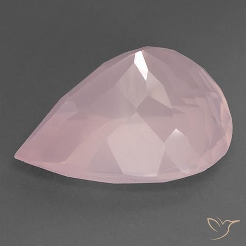 Quartz rose Rose léger naturelle En forme de poire, 35.81 ct, Transparent