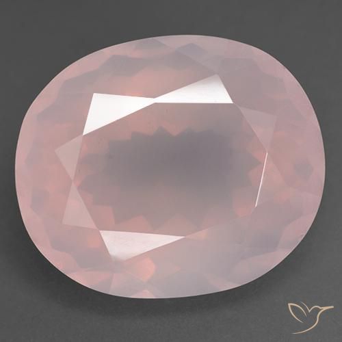 Quartz rose Rose clair naturelle ovale, 46.16 ct, Transparent