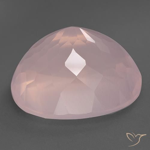 Quartz rose Rose clair naturelle ovale, 46.16 ct, Transparent