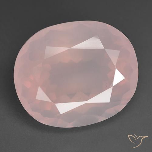 Quartz rose Rose clair naturelle ovale, 35.66 ct, Transparent
