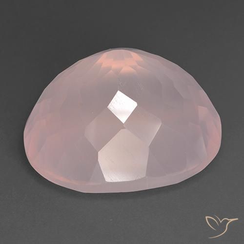 Quartz rose Rose clair naturelle ovale, 35.66 ct, Transparent
