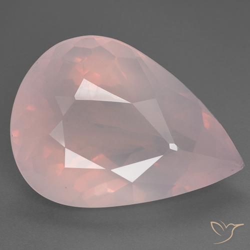 28.83ct Naturel Rose Quartz Rose, En forme de poire, Transparent