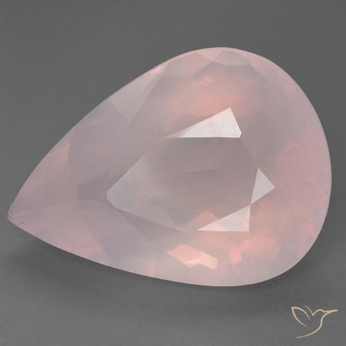 Quartz rose Rose naturelle En forme de poire, 28.83 ct, Transparent