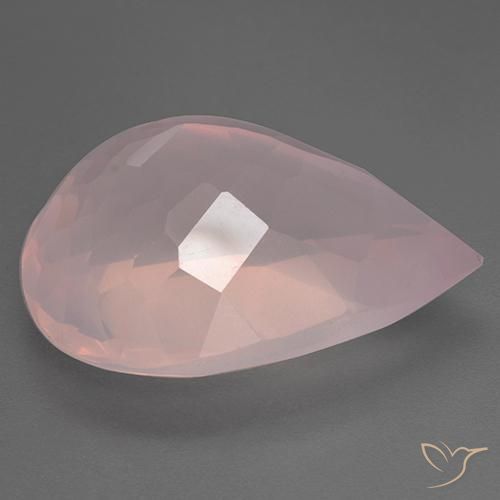 Quartz rose Rose naturelle En forme de poire, 28.83 ct, Transparent