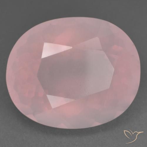 Quartz rose Rose moyen naturelle ovale, 22.53 ct, Transparent
