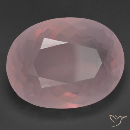 Quartz rose Rose moyen naturelle ovale, 41.36 ct, Transparent