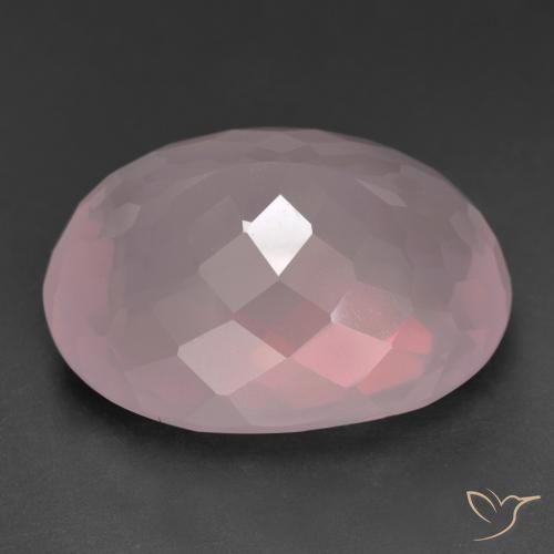 Quartz rose Rose moyen naturelle ovale, 41.36 ct, Transparent